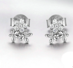 Silver Gypsophila Flower Earrings