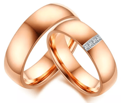 Rose Gold Wedding Engagement Ring for Couple