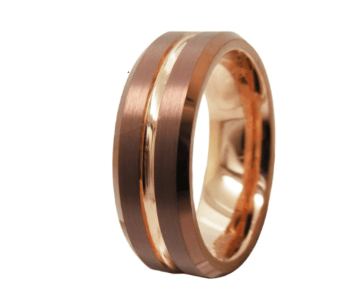 Rose Gold Coffee Engagement Ring for Men