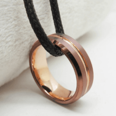 Rose Gold Coffee Engagement Ring for Men