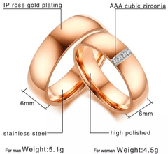 Rose Gold Wedding Engagement Ring for Couple