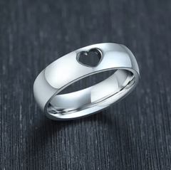 Steel Hollow Wedding Engagement Ring for Couple
