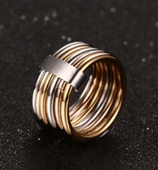 Women Interlocked 6 Band Statement Cocktail Ring