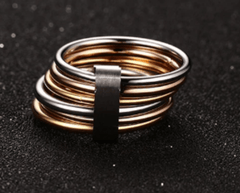 Women Interlocked 6 Band Statement Cocktail Ring
