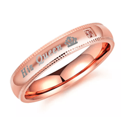 Steel Rose Gold Promise wedding Ring for Couple