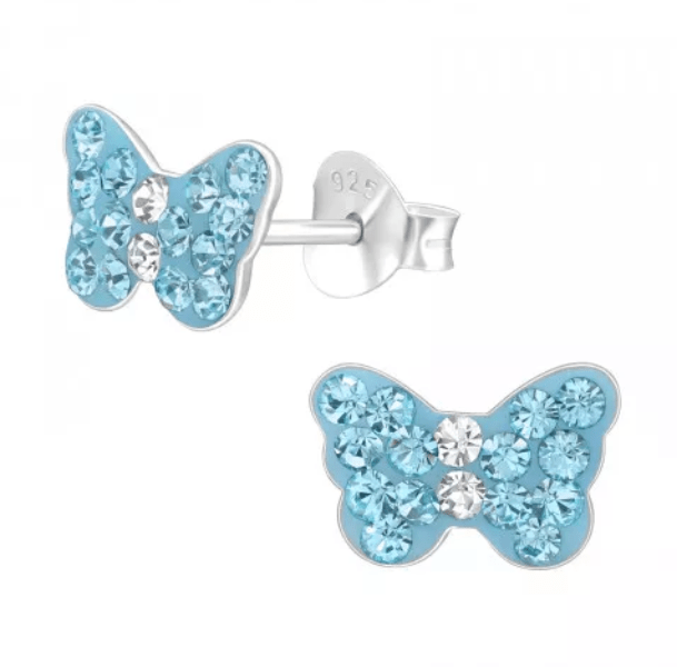 Kids Silver Butterfly Stud Earrings