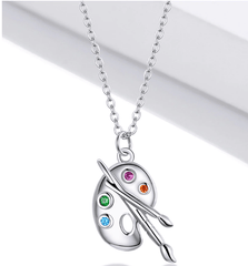 Silver Art Brush Creative Necklace