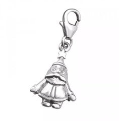 Silver Santa Claus Clip on Charm