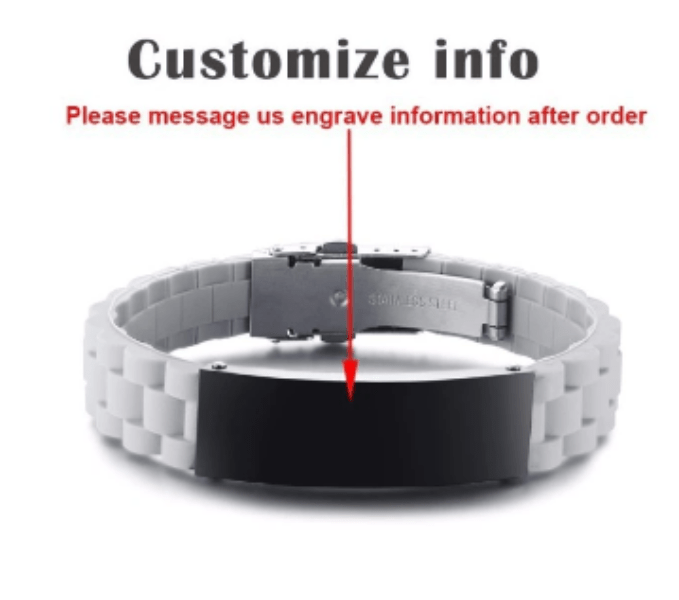 Custom Personalised Engraved Grey Bracelet
