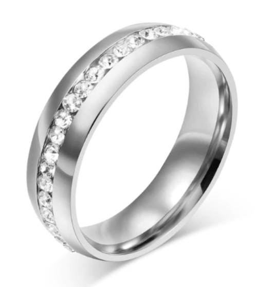 Women Silver Wedding & engagement Ring with Stones