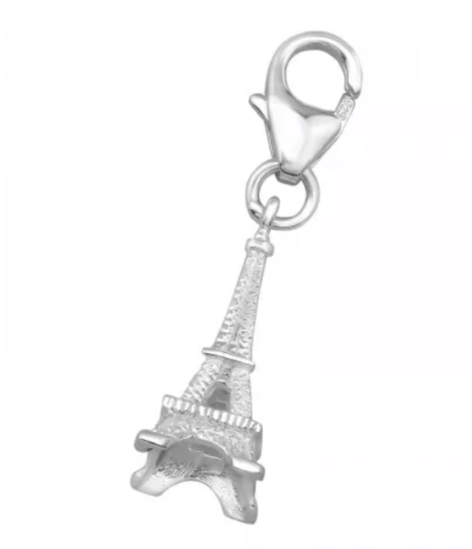 Sterling Silver Eiffel Tower Clip on Charm