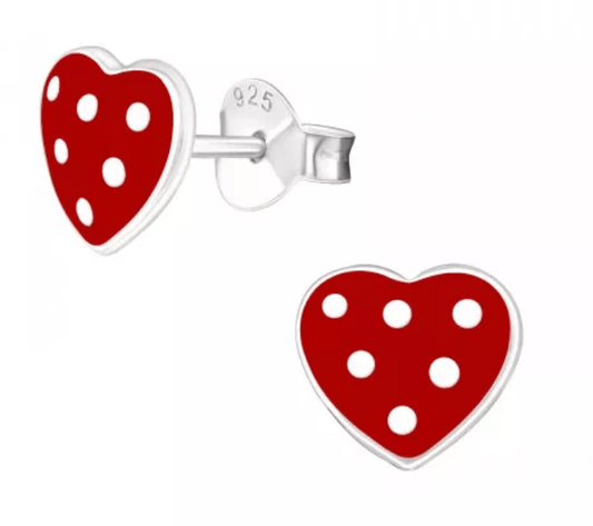 Kids Silver Heart Stud Earrings