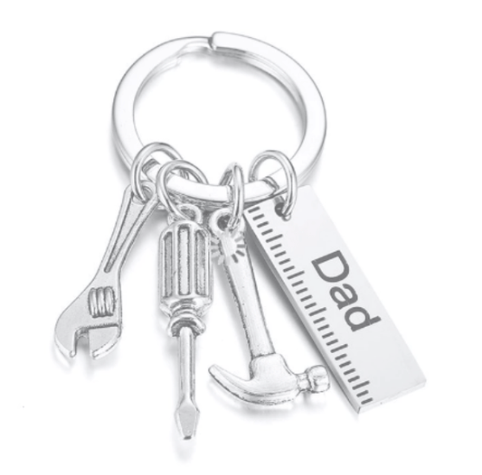 Silver Father's Day keychain