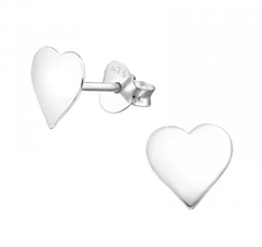 Silver Heart Stud Earrings