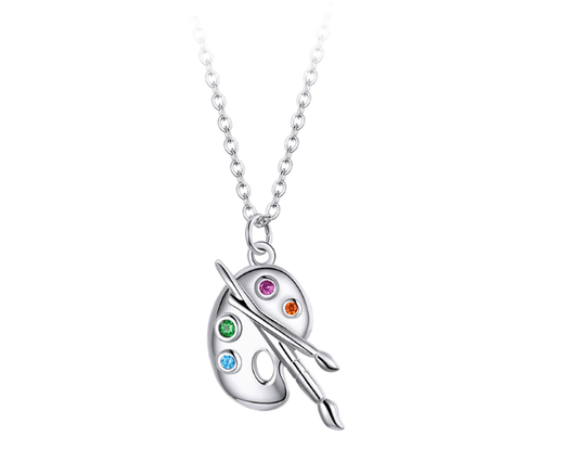 Silver Art Brush Creative Necklace
