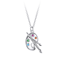 Silver Art Brush Creative Necklace
