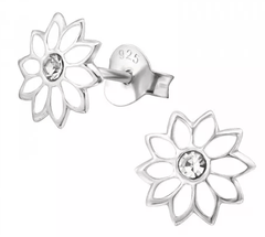 Kids Silver Flower Stud Earrings