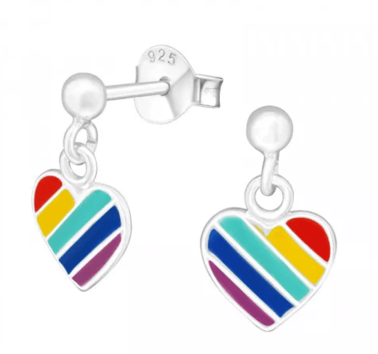 Kids Silver Heart Stud Earrings