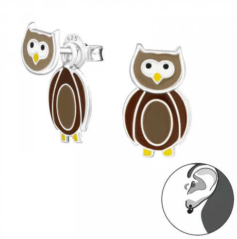 Silver Owl Earrings