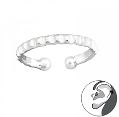 Silver Textured Ear Cuff