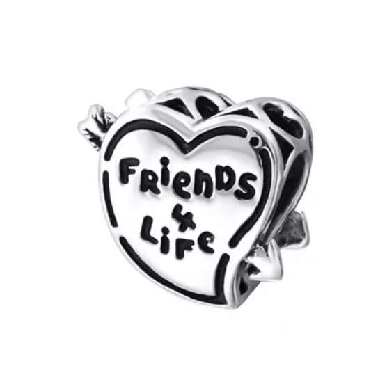 Silver Heart Friends Bead
