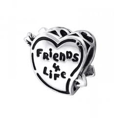 Silver Heart Friends Bead