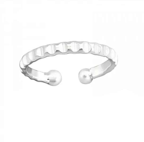 Silver Textured Ear Cuff