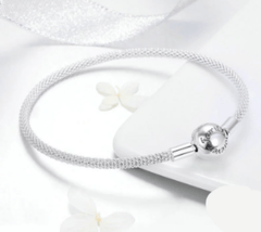 Sterling Silver Love Forever Snake Chain Bracelet