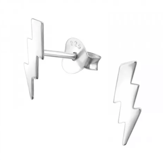 Silver Lightning  Stud Earrings