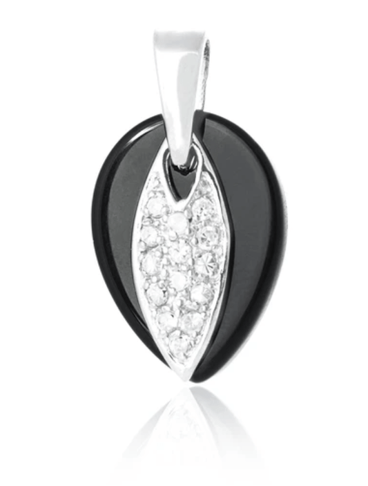 Silver Marquise CZ Teardrop Pendant
