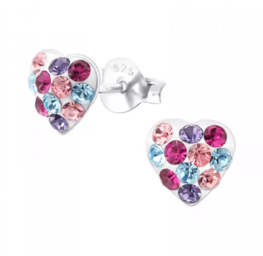 Kids Silver Heart Stud Earrings