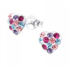 Kids Silver Heart Stud Earrings