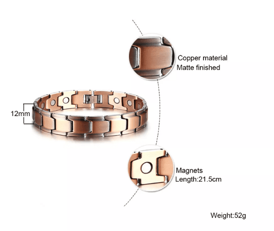 Mens  Copper  Magnetic Link Bracelet