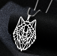 Wolf Silver Necklace for Men