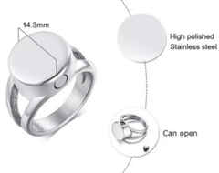 Stainless Steel Memorial Urn Ring