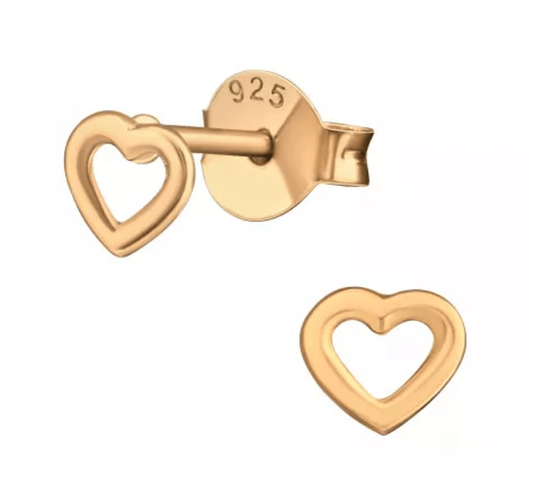 Silver Heart Stud Earrings