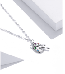 Silver Art Brush Creative Necklace