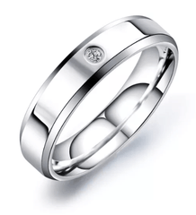 Steel Wedding Engagement Ring for Couple