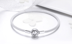 Sterling Silver Love Forever Snake Chain Bracelet