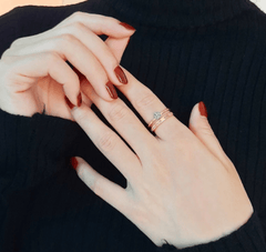 Roman Numeral Rose Gold Wedding Ring for Women