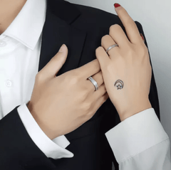 Steel Sand Finish Wedding Engagement Ring for Couple