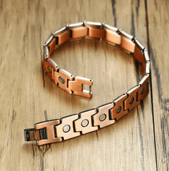 Mens Copper Magnetic Link Bracelet