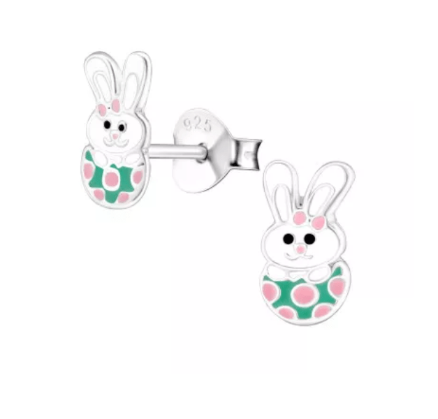 Kids Silver Rabbit Stud Earrings