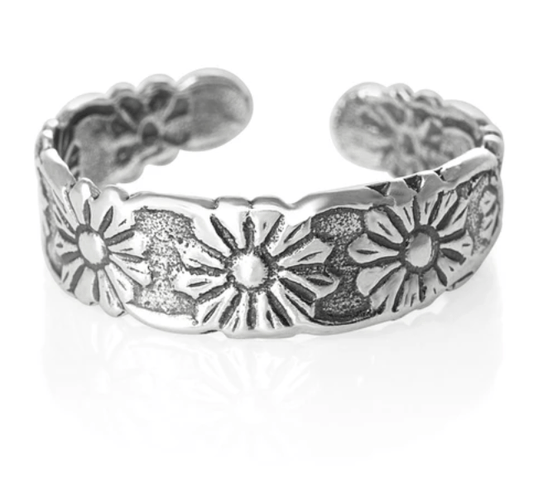 Silver Flower Toe Ring