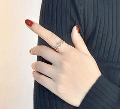 Roman Numeral Rose Gold Wedding Ring for Women