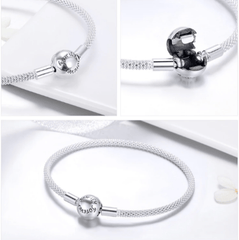 Sterling Silver Love Forever Snake Chain Bracelet