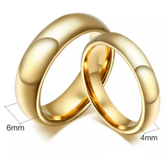 Tungsten Gold Matching Wedding Ring for Couple