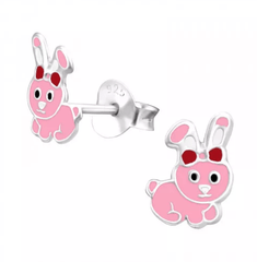 Kids Silver Rabbit Stud Earrings