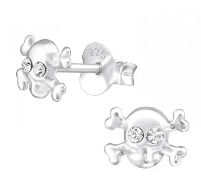 Sterling Silver Kids Skull Stud earrings