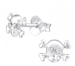 Sterling Silver Kids Skull Stud earrings
